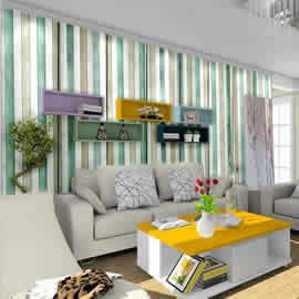 豎條紋牆布圖案裝修效果展示